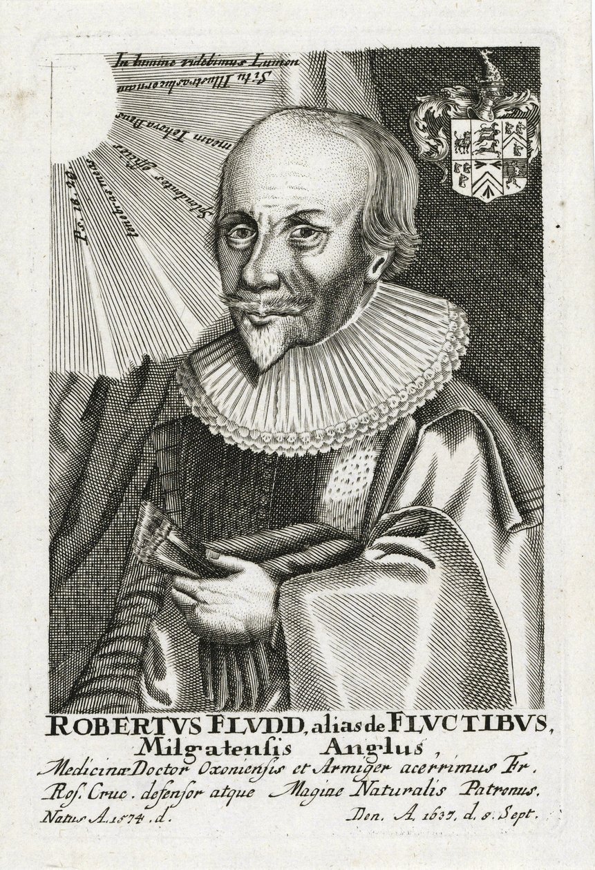 Robert Fludd (1574-1637) (Robertus de Waves), Anonim. Dağlama, ebat : 15,5x10,2 by Anonymous Anonymous