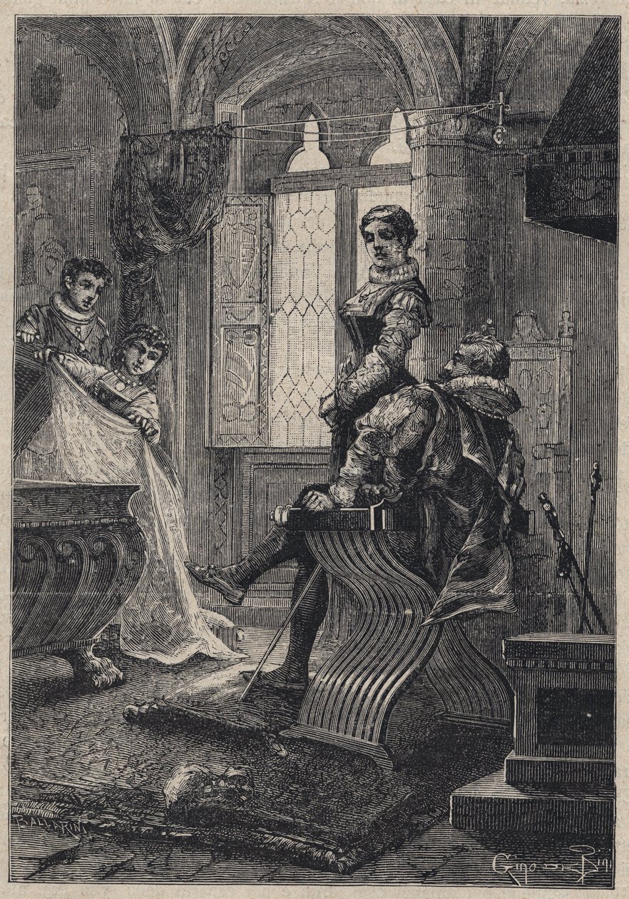 Rodrigo Borgia (Borja) çocukları ((John veya Juan veya Cesar, Lucrece) evde Vannozza Cattanei ile çevrili - Rodrigo Borgia çocukları ile Vannozza Cattanei