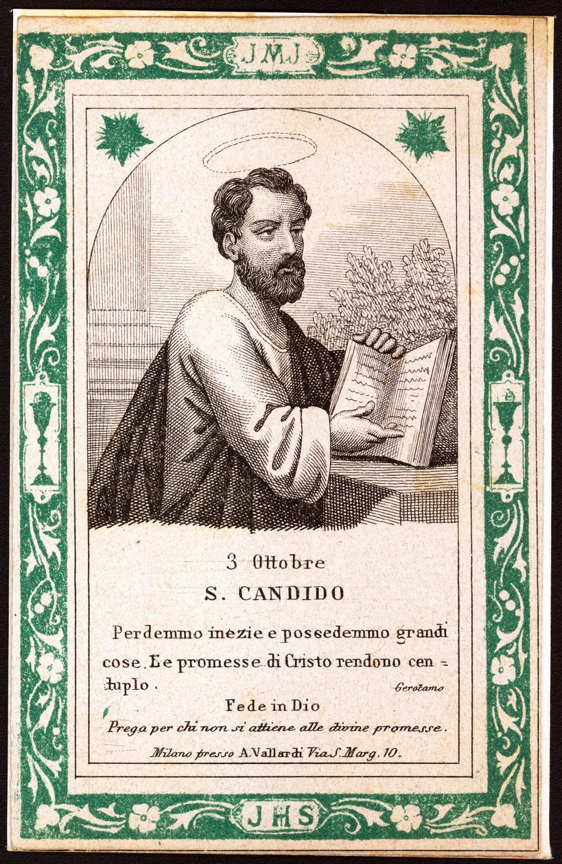Aziz Candide Dindar resmi. Kartpostal. 20. yüzyılın başı. Özel koleksiyon by Anonymous Anonymous