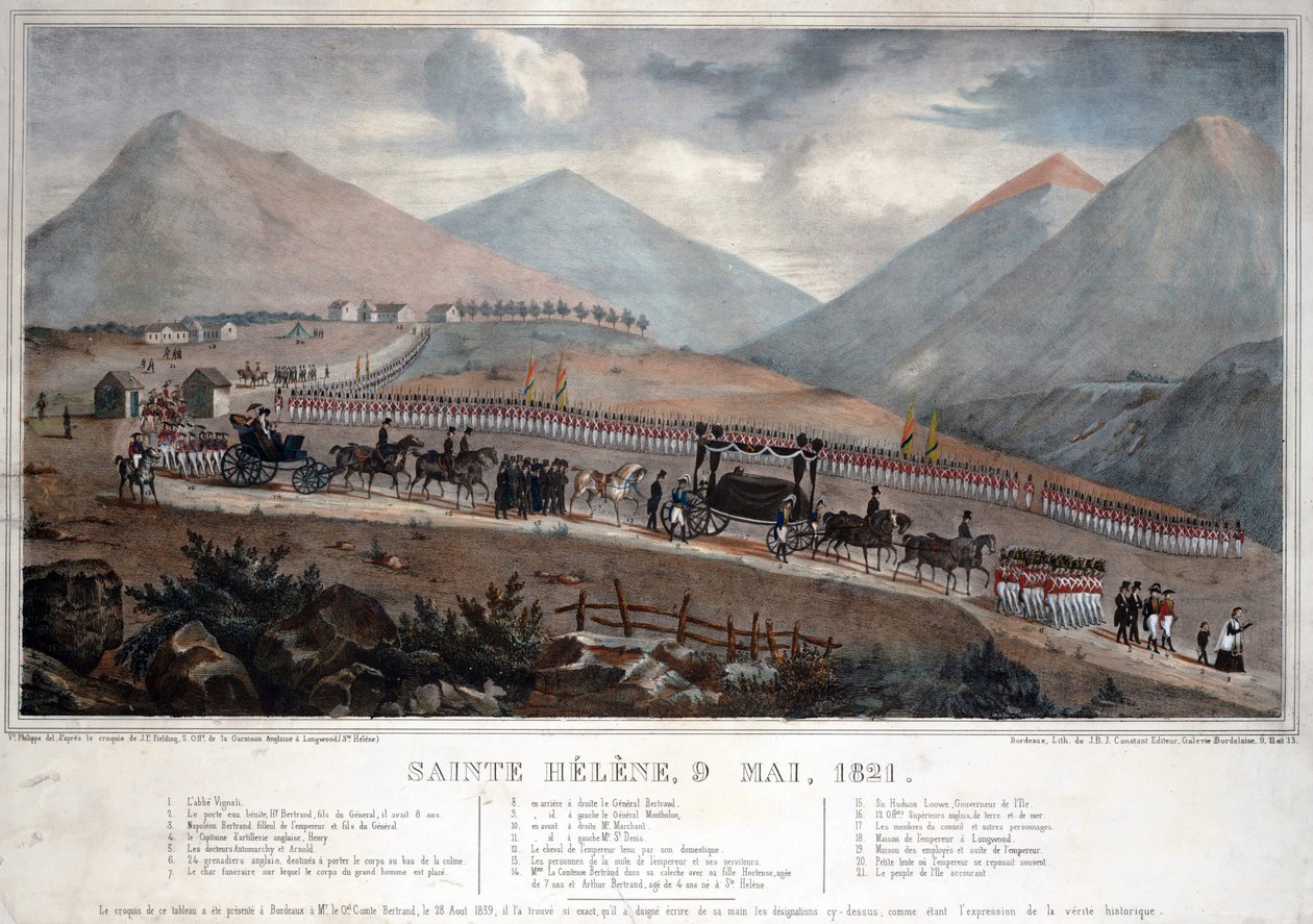 Saint Helena, 9 Mayıs 1821 - Anonim - 1839 - Renkli litografi - 59,9x84 - Özel Koleksiyon by Anonymous Anonymous