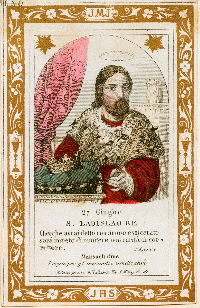 Macaristan Aziz Ladislaus I (gravür by Anonymous Anonymous