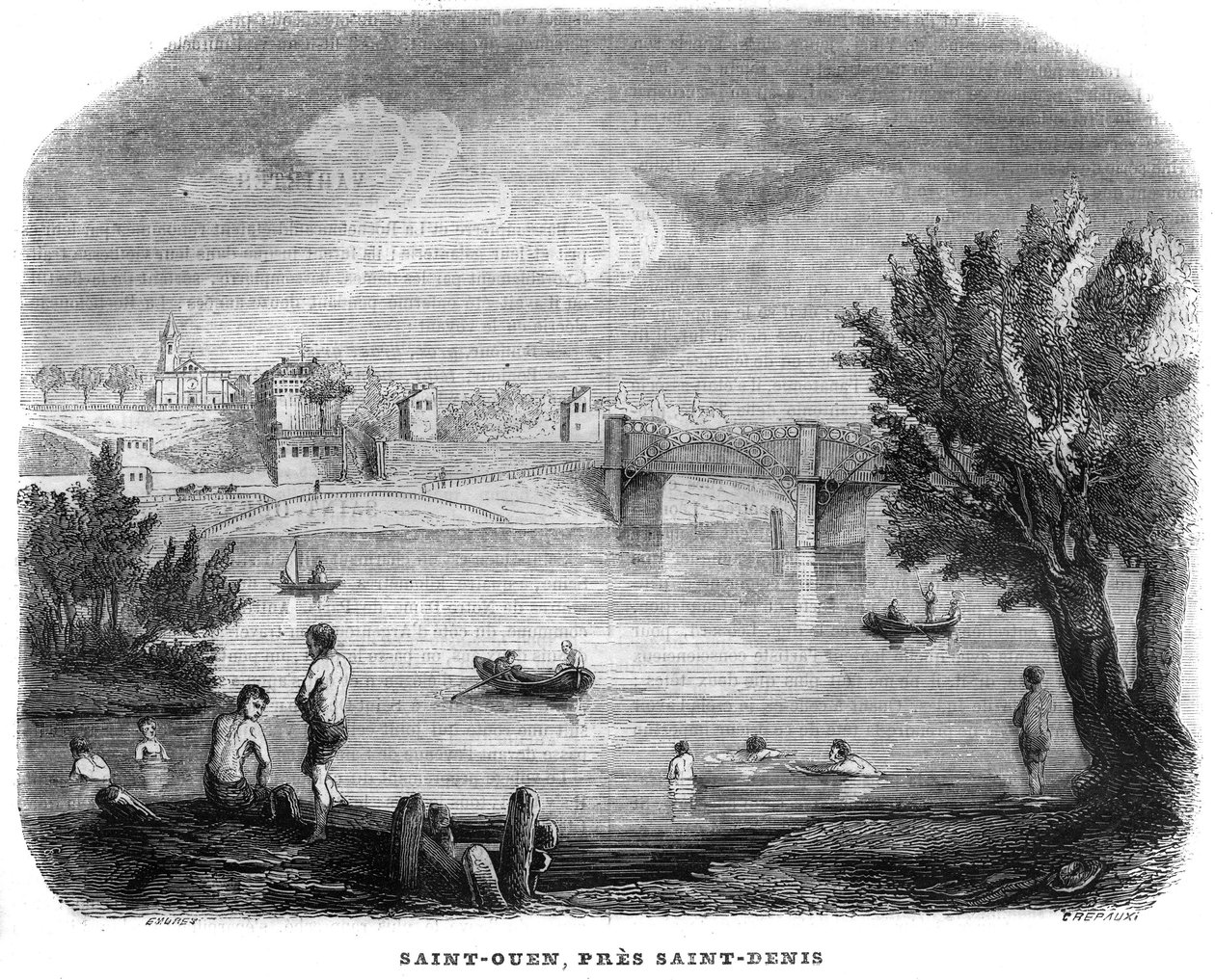 1858 yılında Saint-Denis (Saint-Denis) yakınlarındaki Saint Ouen (Saint-Ouen). by Anonymous Anonymous