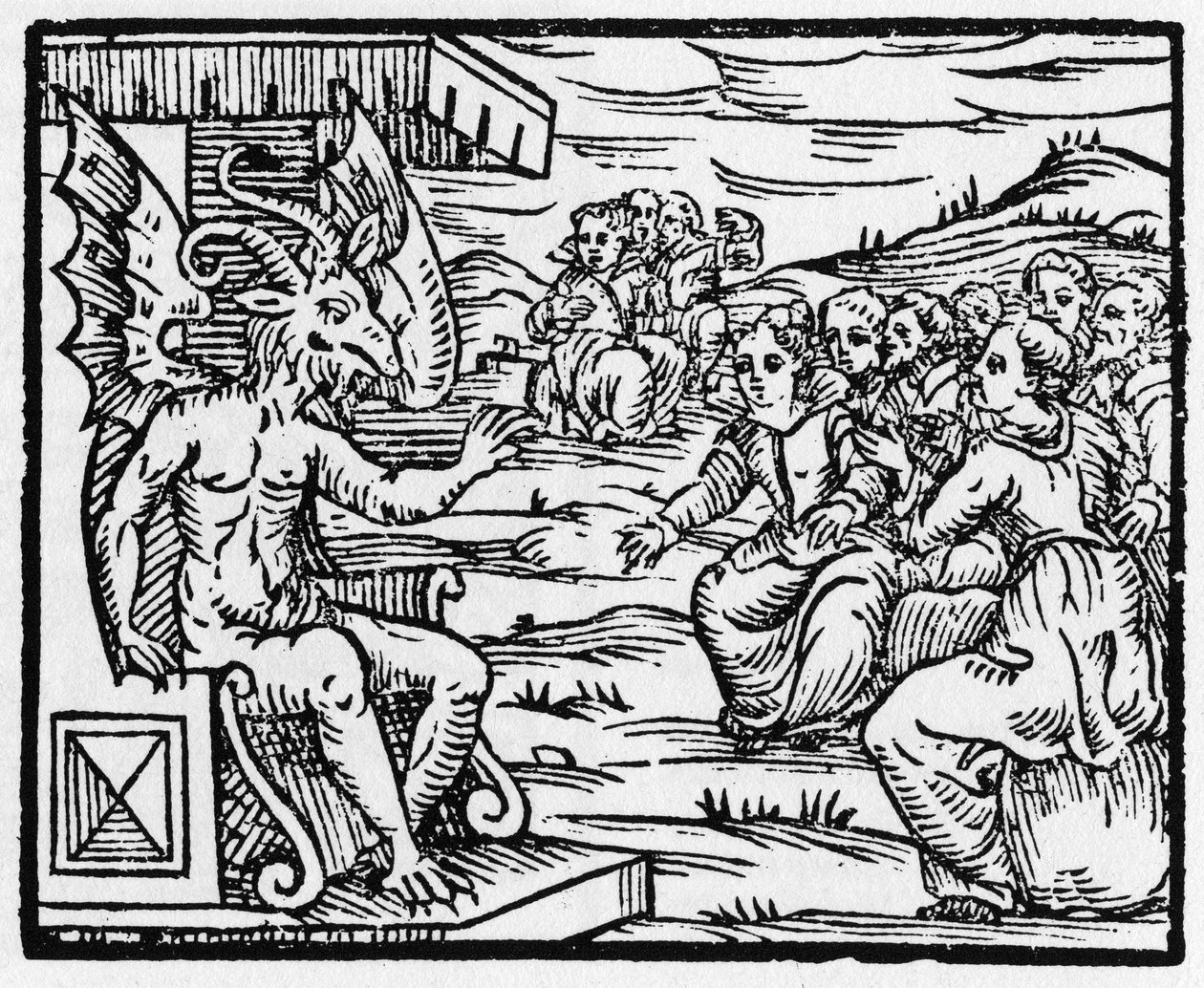 Şeytan büyücülere hitap eder - “Compendium Maleficarum”, cadılarla, onların kötülükleriyle ve onların sortileriyle ilgilenir, Francesco Maria Guazzo veya Guaccio veya Guaccius (15?? -16??) 1608 Özel Koleksiyon by Anonymous Anonymous