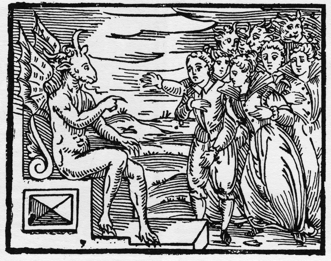 Şeytan yeni büyücülerden bir anlaşma talep ediyor - “Compendium Maleficarum”, cadılarla, onların kötülükleriyle ve onların sortileriyle uğraşıyor Francesco Maria Guazzo veya Guaccio veya Guaccius (15?? -16??) 1608 Özel Koleksiyon by Anonymous Anonymous