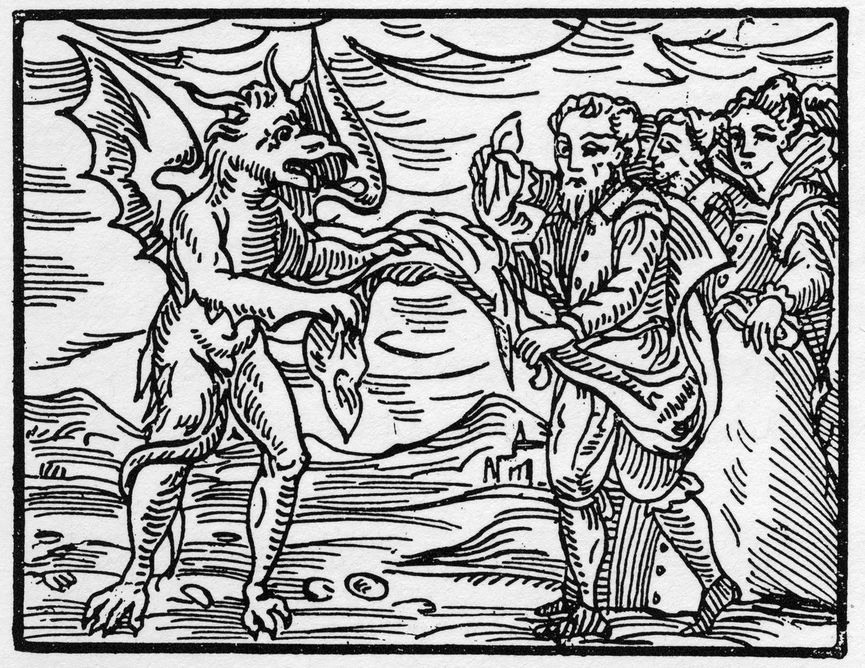 Şeytan büyücülerin kıyafetlerini çıkardı - “Compendium Maleficarum”, cadılar, onların kötülükleri ve onların sortileri hakkında fırsatlar, Francesco Maria Guazzo veya Guaccio veya Guaccius (15?? -16??) 1608 Özel Koleksiyon by Anonymous Anonymous