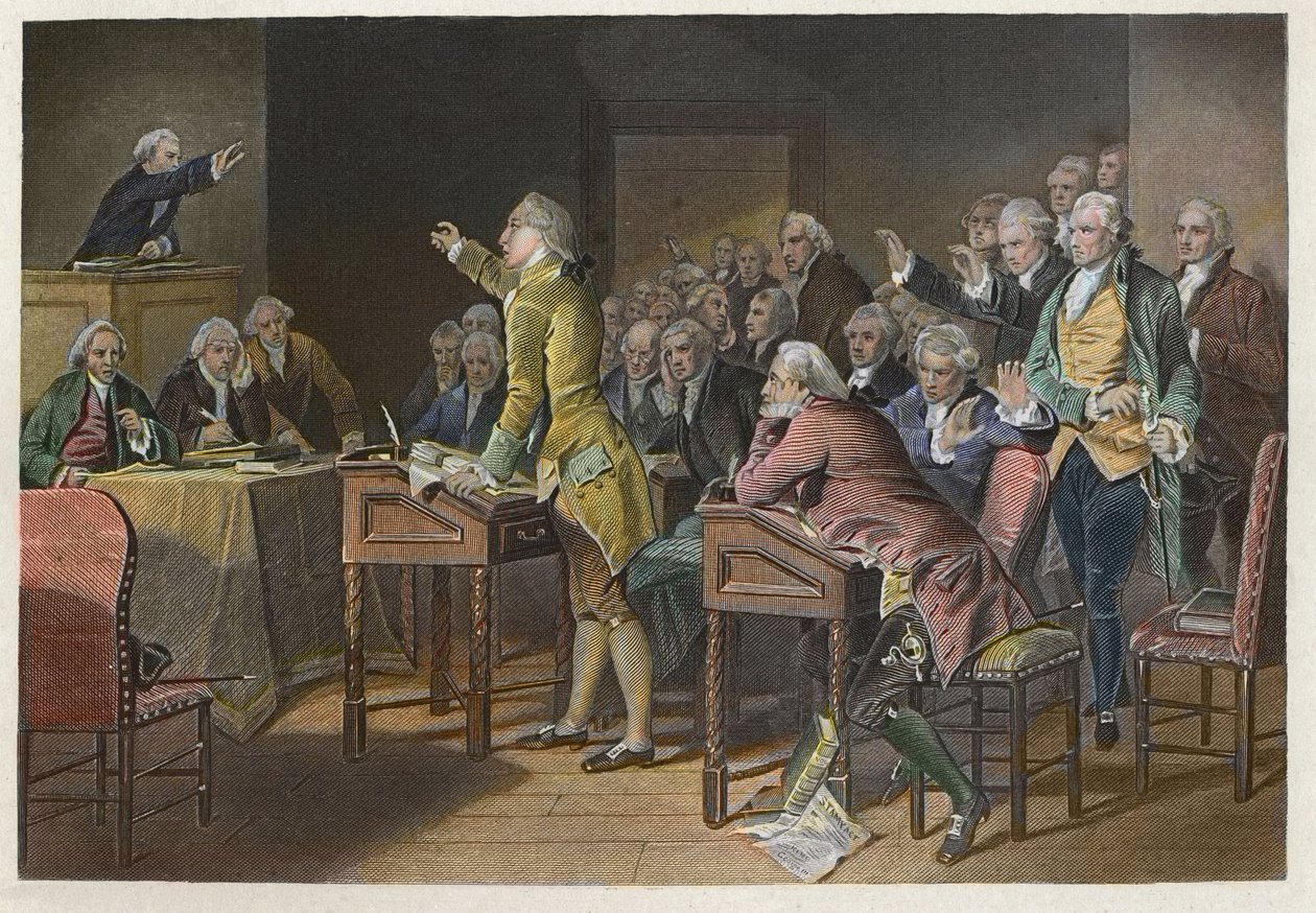 Damga Yasası (Amerikan Kolonilerindeki Görevler Yasası) - Amerikan Devrimci lideri Patrick Henry (1736-1799), 1765