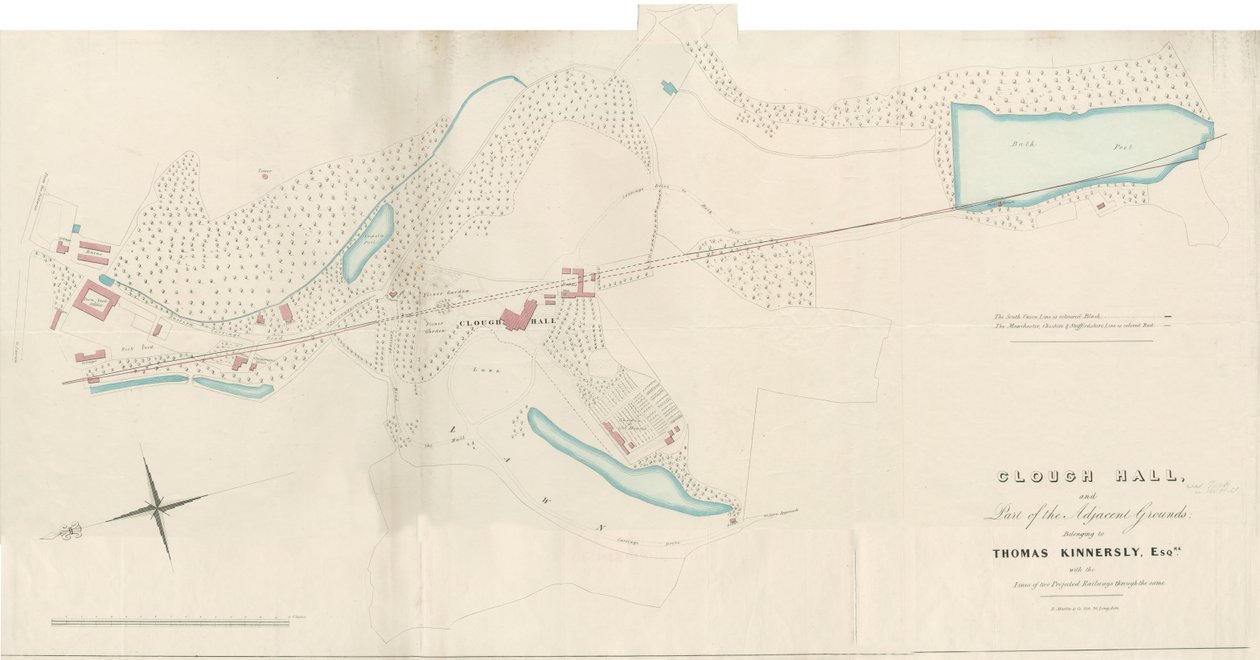 Talke - Clough Hall: litografi, nd [1751-1819] (baskı) by Anonymous Anonymous