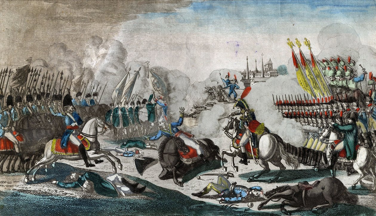 Luetzen Savaşı (Bataille de Lutzen, ou Grossgorschen, 2 mai 1813) - Anonim - 1813 - Gravür, suluboya - 38,9x29,2 - Özel Koleksiyon by Anonymous Anonymous
