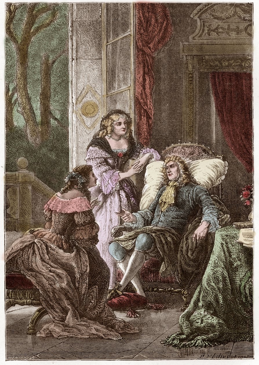 Duke Francois de La Rochefoucauld (1613-1680), Marquise Madame de Sevigne (1626-1696) ve Kontes de La Fayette (1634-1693), Fransız yazarlar - Hildebrand tarafından P. Philippoteaux'dan sonra gravür - (Duke Francois de La Rochefoucauld (1613-1680), Marc by Anonymous Anonymous