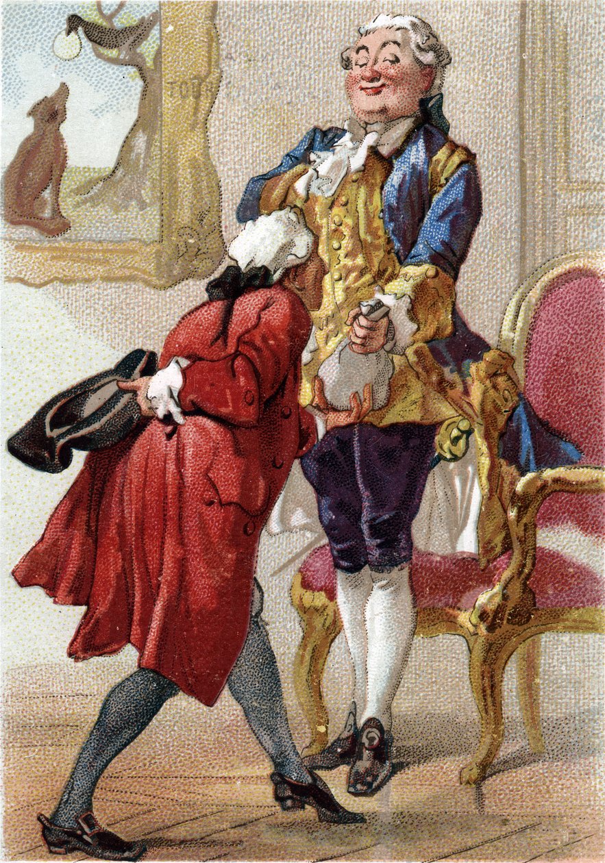 Kuzgun ve Tilki: Jean de La Fontaine (Lafontaine) tarafından masal (1621-95). 19. yüzyılın kromolitografisi. Özel koleksiyon. by Anonymous Anonymous