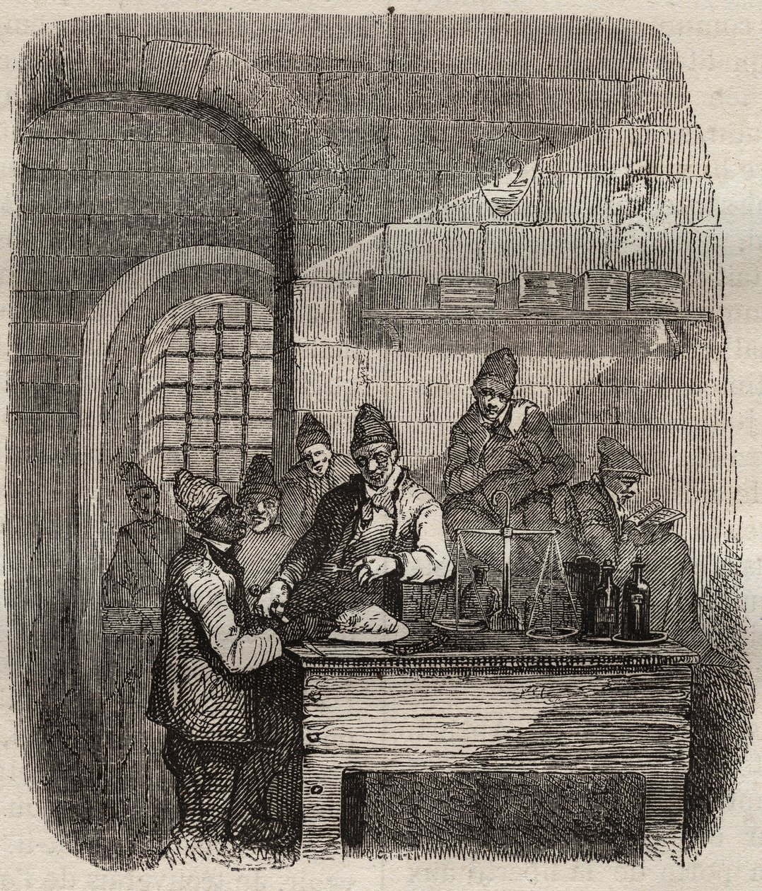 19. yüzyılda Brest hapishanesinin kantini. Pierre Zaccone (1817-1895) (Colonia Penale - Ceza kolonisi). Özel koleksiyon. by Anonymous Anonymous