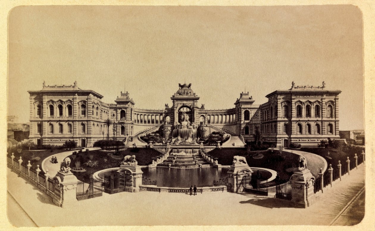 1885-1890 yılları civarında Marsilya şehri ve çevresi: Lonchamp Sarayı (Güzel Sanatlar Müzesi), Özel Koleksiyon by Anonymous Anonymous