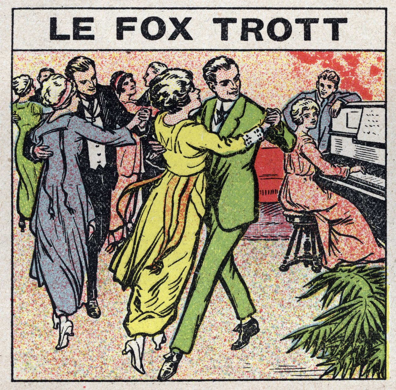 Müziğin etkileri: çiftler sosyal bir akşamda Fox Trot (Fox Trot) dansı yaparlar. 1925