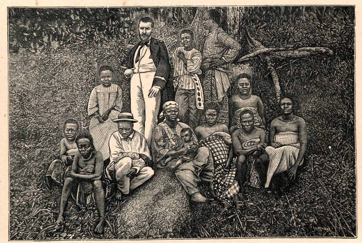 Brazzalı kaşif Pierre Savorgnan (1852-1905) ve Gabon