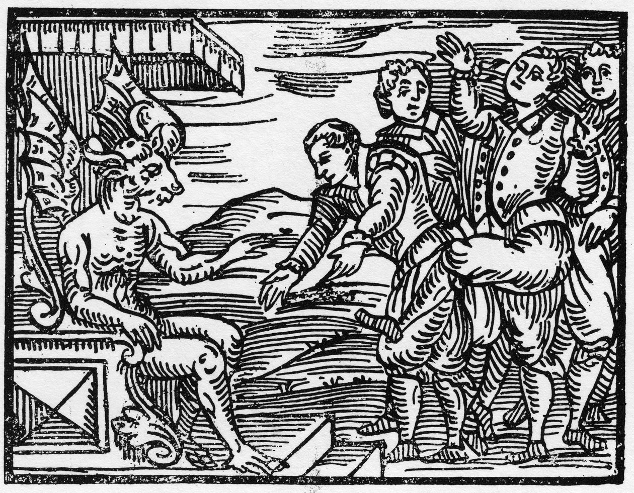 Büyücüler şeytana saygılarını sunarlar - “Compendium Maleficarum”, cadılar, onların kötülükleri ve onların sortileri hakkında fırsatlar, Francesco Maria Guazzo veya Guaccio veya Guaccius (15??? -16??) 1608 Özel Koleksiyon by Anonymous Anonymous