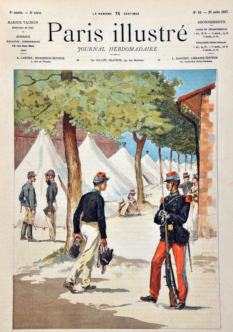 Chalons kampındaki Saint-Cyr (Saint Cyr) okulunun öğrencileri. 1887
