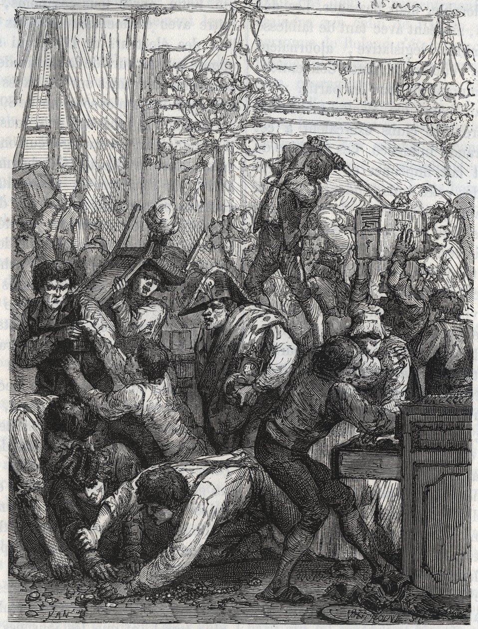 Mobilya görevlisinin çalınması (şimdiki Hotel de la Marine, Place de la Concorde) - Paul Miette tarafından, Diamonds'ın bir bölümünden, Hotel du Garde-Meuble'da görevlendirilen bir grup tarafından 11-17 Eylül 1792 haftasında hırsızlık de la Couronn by Anonymous Anonymous