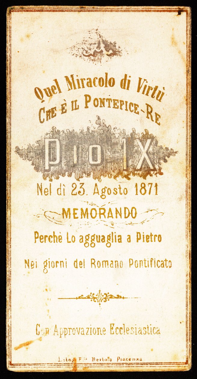 Papa Pius IX Dindar görüntüye haraç. 19. yüzyıl Özel koleksiyon by Anonymous Anonymous