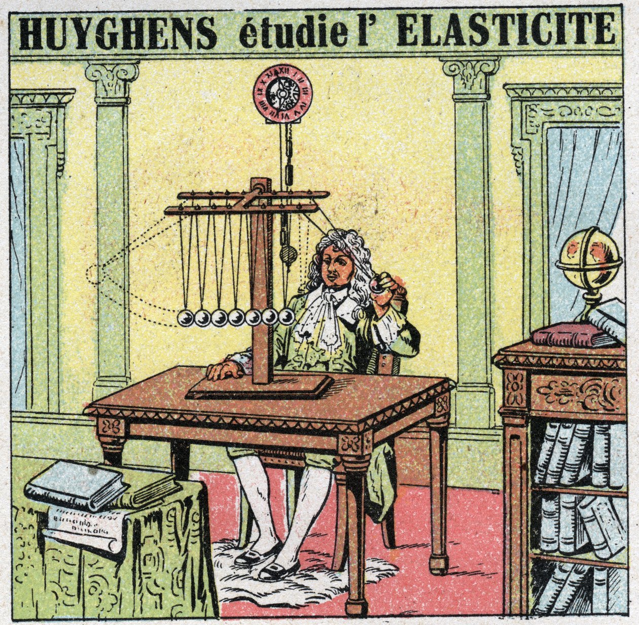 Titreşim hareketleri: Christiaan Huygens (1629-1695), fildişi boncukları gözlemleyerek malzemenin esnekliğini inceliyor. 1925