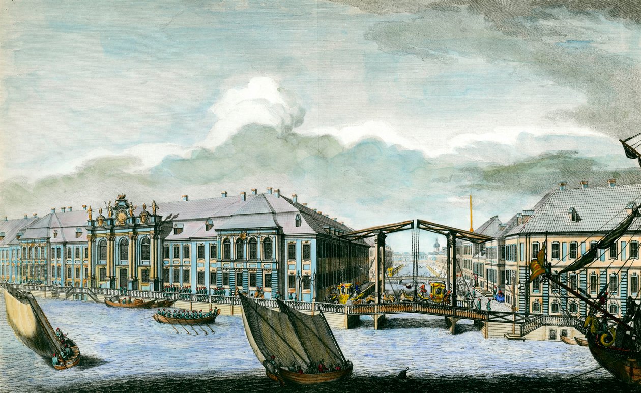Saint Petersburg 18. yüzyıl gravürlerinde Moika ve Neva Kanalı