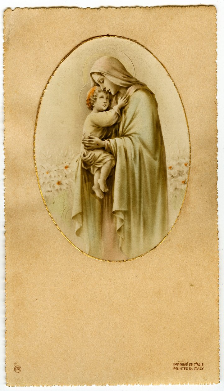 çocuklu bakire (gravür) by Anonymous Anonymous