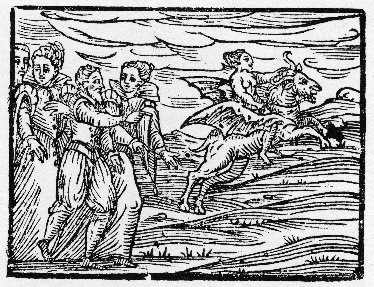 Bir keçiye binen cadı - “” Compendium Maleficarum””, cadılar, onların kötülükleri ve onların sortileri hakkında bilgiler, Francesco Maria Guazzo veya Guaccio veya Guaccius (15?? -16??) 1608 Özel Koleksiyon by Anonymous Anonymous