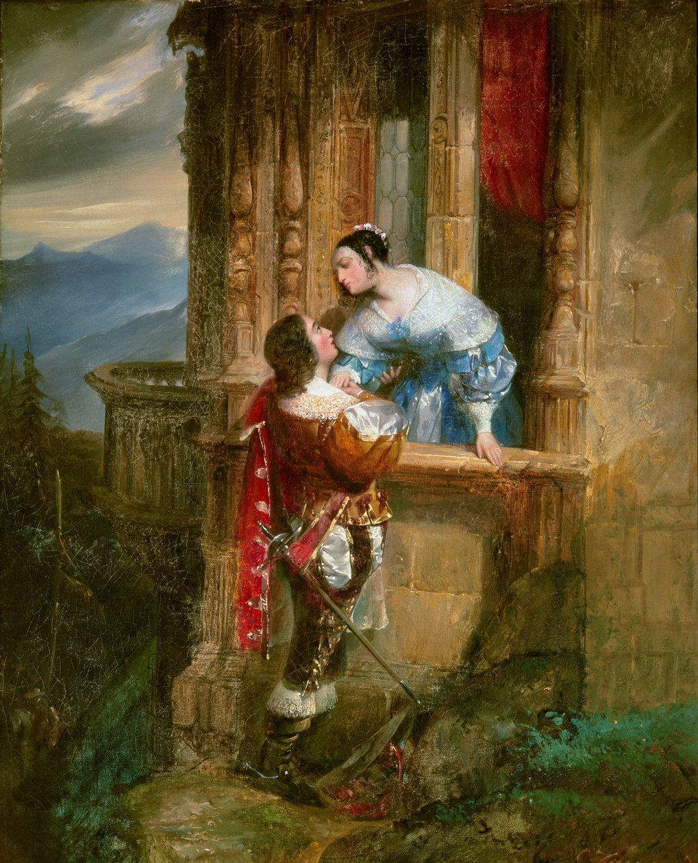 Kur yapan genç adamın balkonunda bir bayan var William Shakespeare