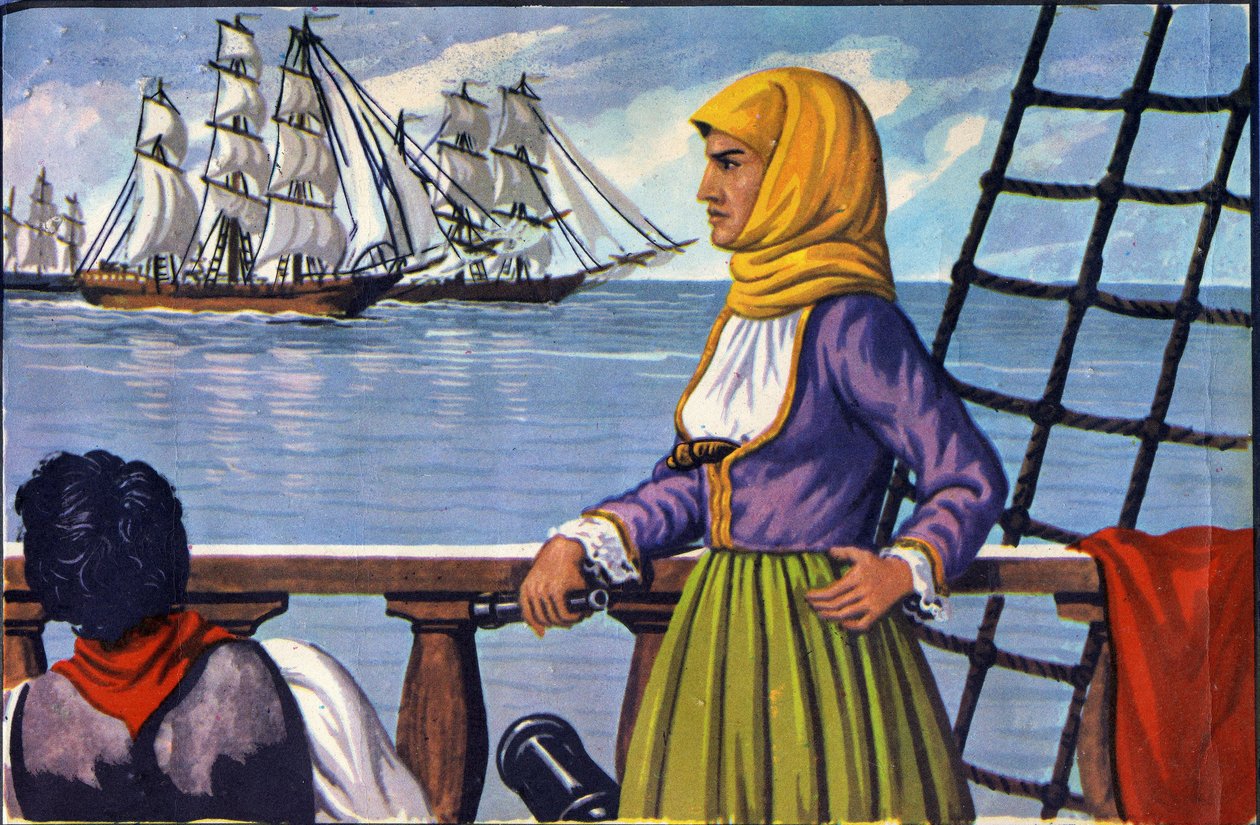 Bir posterden sonra Yunan Bağımsızlık Bubulina (Bouboulina) Laskarina