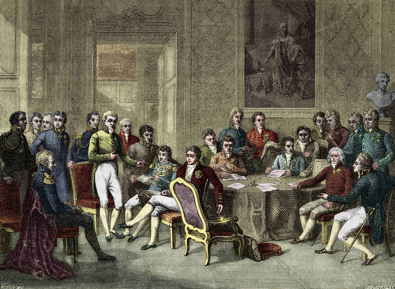 Viyana Kongresi. 1815 Viyana Kongresi. Alexander I, Çar; H.R.Stewart, Castlereagh; François I, Avusturya İmparatoru; Frederic William III, Prusya Kralı; Karl August, Hardenbergh Prensi; Wilhelm von Humboldt (Humboldt