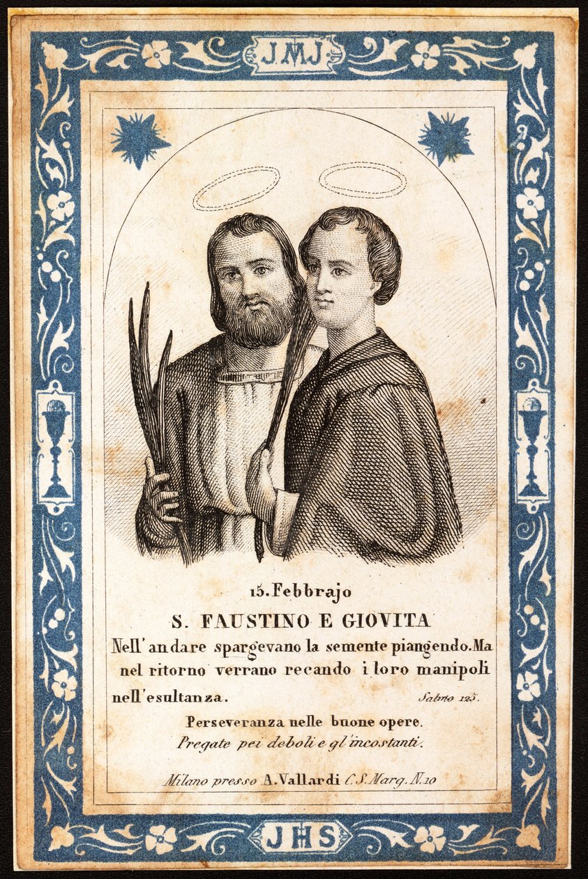 şehitler Aziz Faustin ve Aziz Jovite Dindar görüntü. Kartpostal. 20. yüzyılın başı. Özel koleksiyon by Anonymous Anonymous