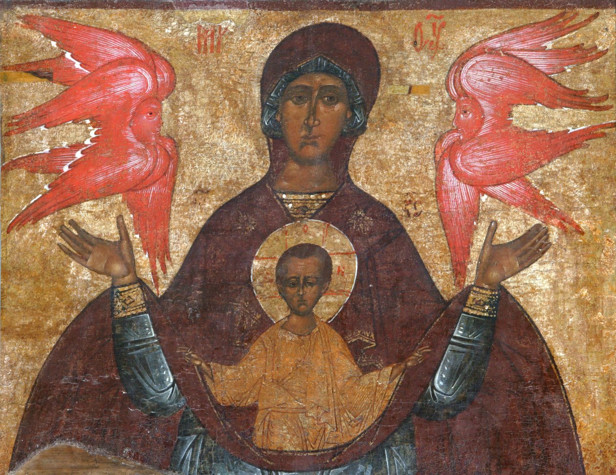 Sign of Our Lady, 16. yüzyıl by Anonymous Russian icon painter