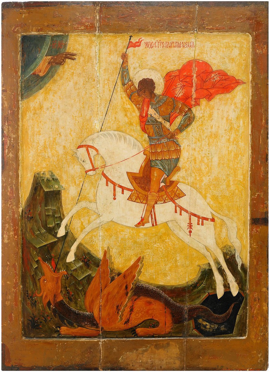Aziz George ve Ejderha, yak. 1600 by Anonymous Russian icon painter