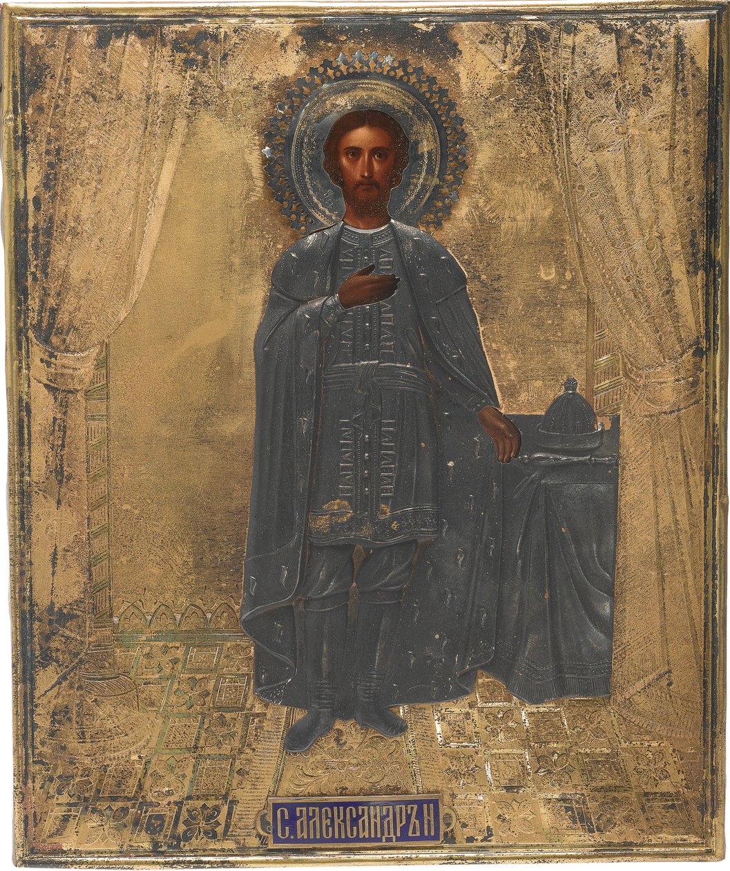 Aziz Büyük Prens Alexander Nevsky, 19. yüzyıl by Anonymous Russian icon painter
