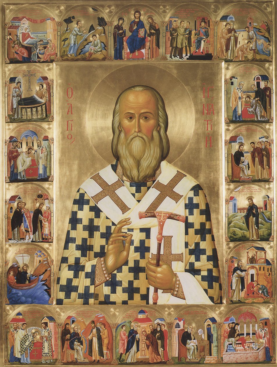 20. yüzyıl hayatından sahnelerle Aziz Ignatius Brianchaninov by Anonymous Russian icon painter