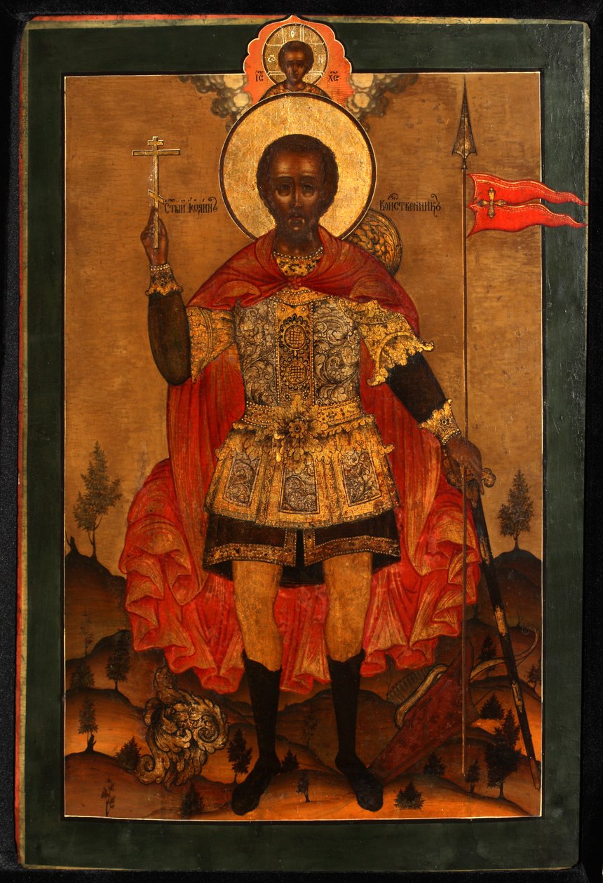 Aziz Şehit John Savaşçı, 17. Yüzyılın Sonu. by Anonymous Russian icon painter