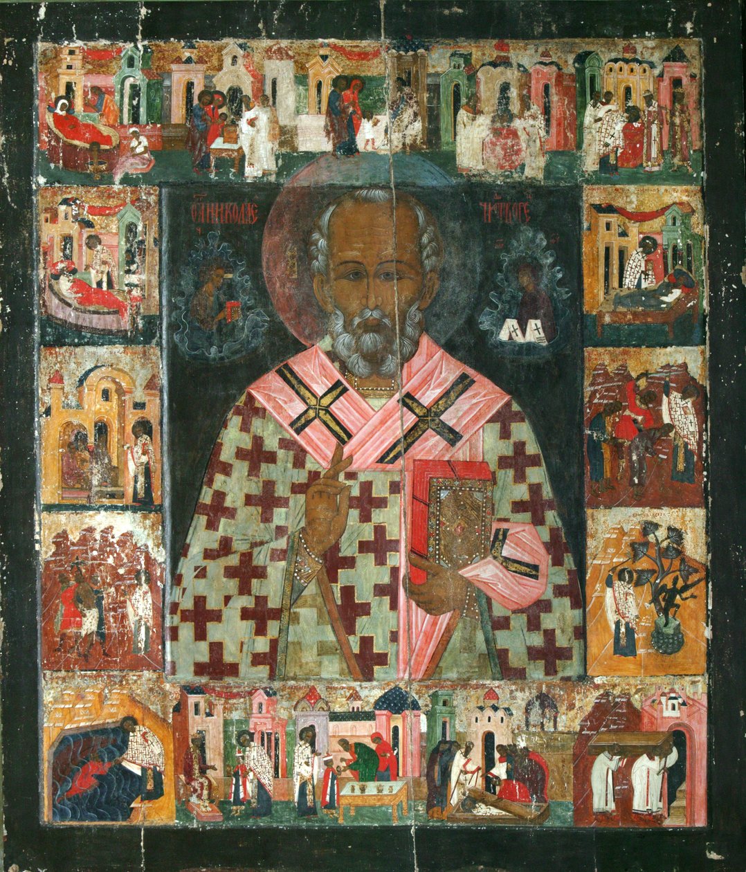 Hayatından Sahnelerle Aziz Nikolaos, 16. yüzyıl by Anonymous Russian icon painter