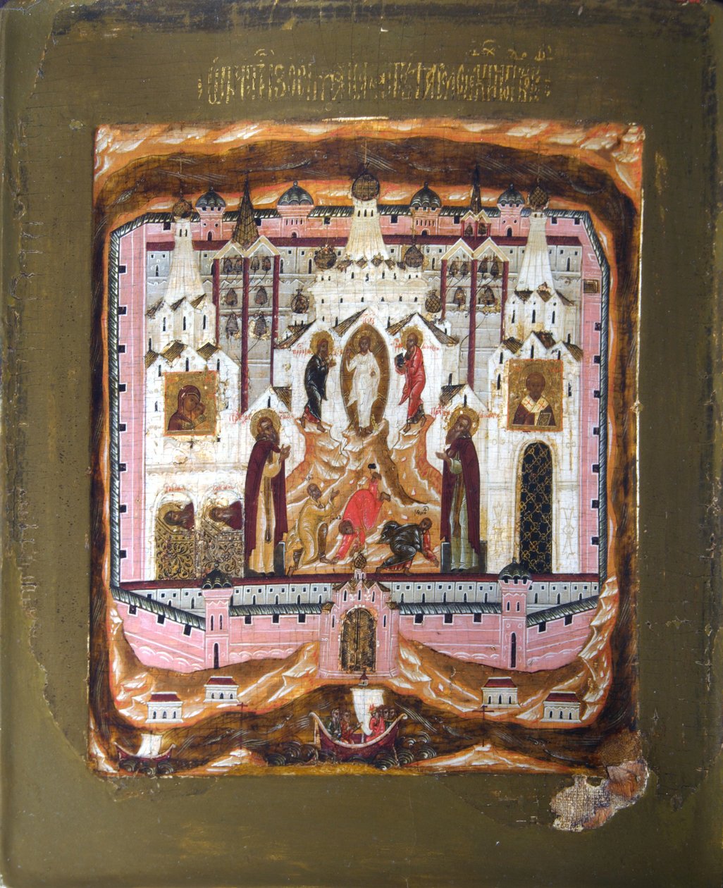 Solovki Azizleri Zosima ve Savvas, 17. yüzyılın başlarında. by Anonymous Russian icon painter