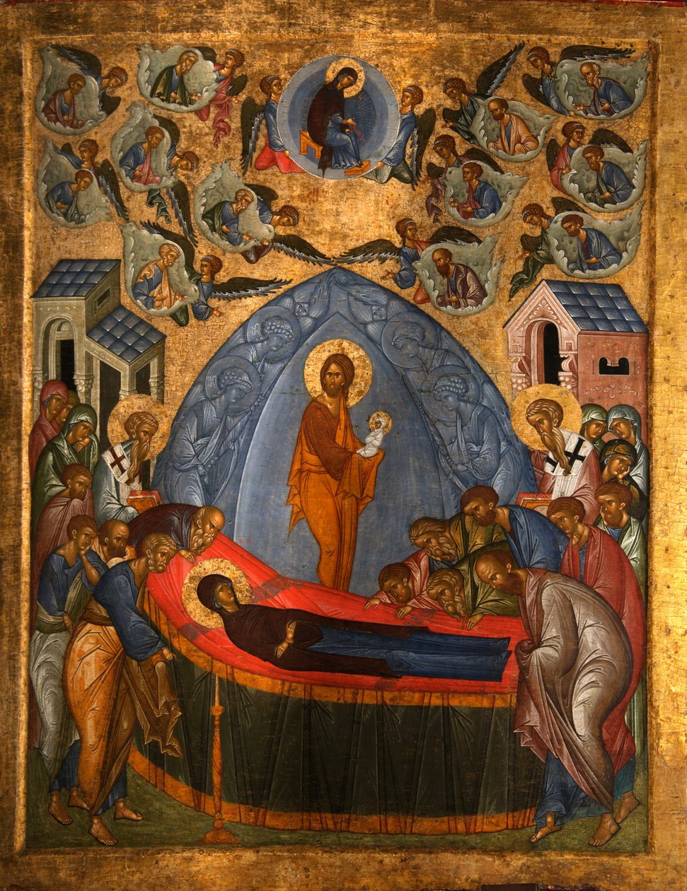 Bakire'nin Göğe Kabulü, 15. yüzyıl by Anonymous Russian icon painter