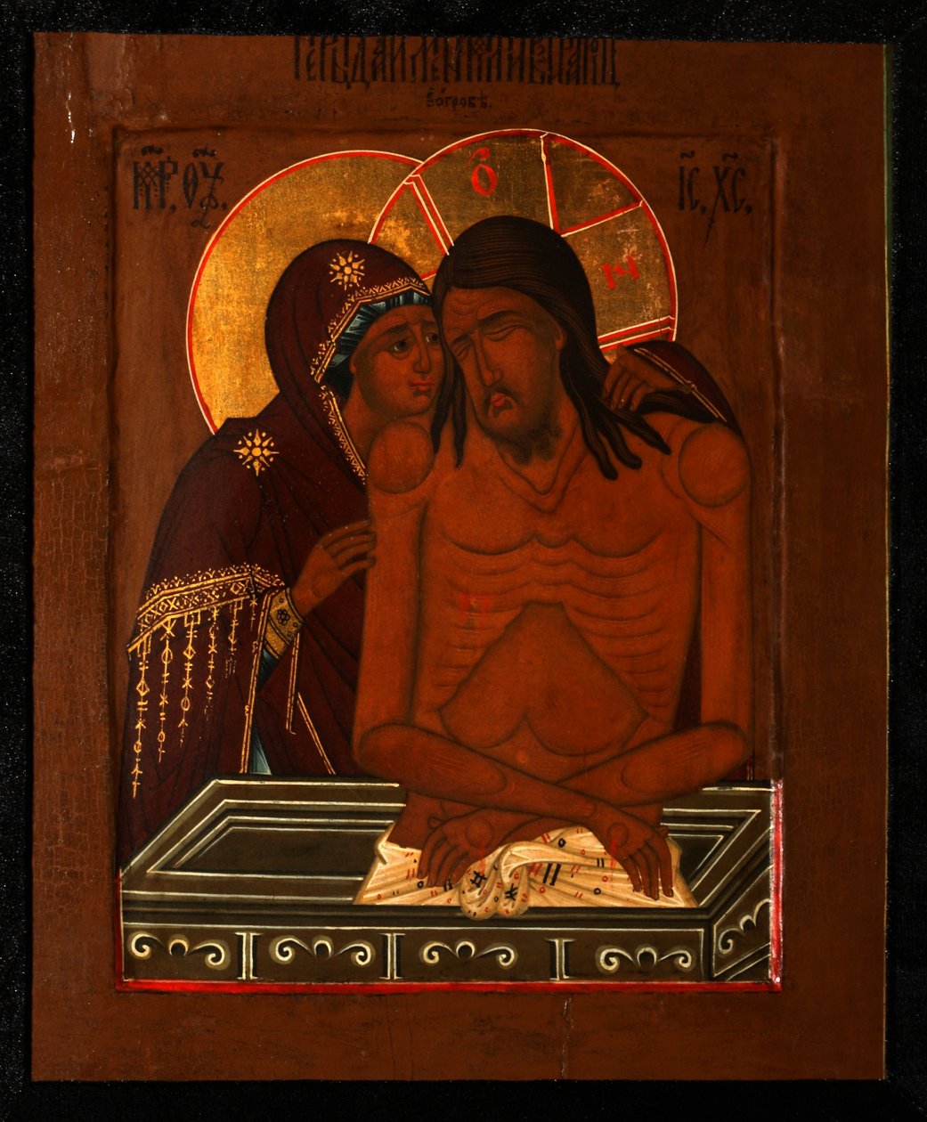 Ölü İsa Üzerine Ağıt, 19. Yüzyılın Sonu. by Anonymous Russian icon painter