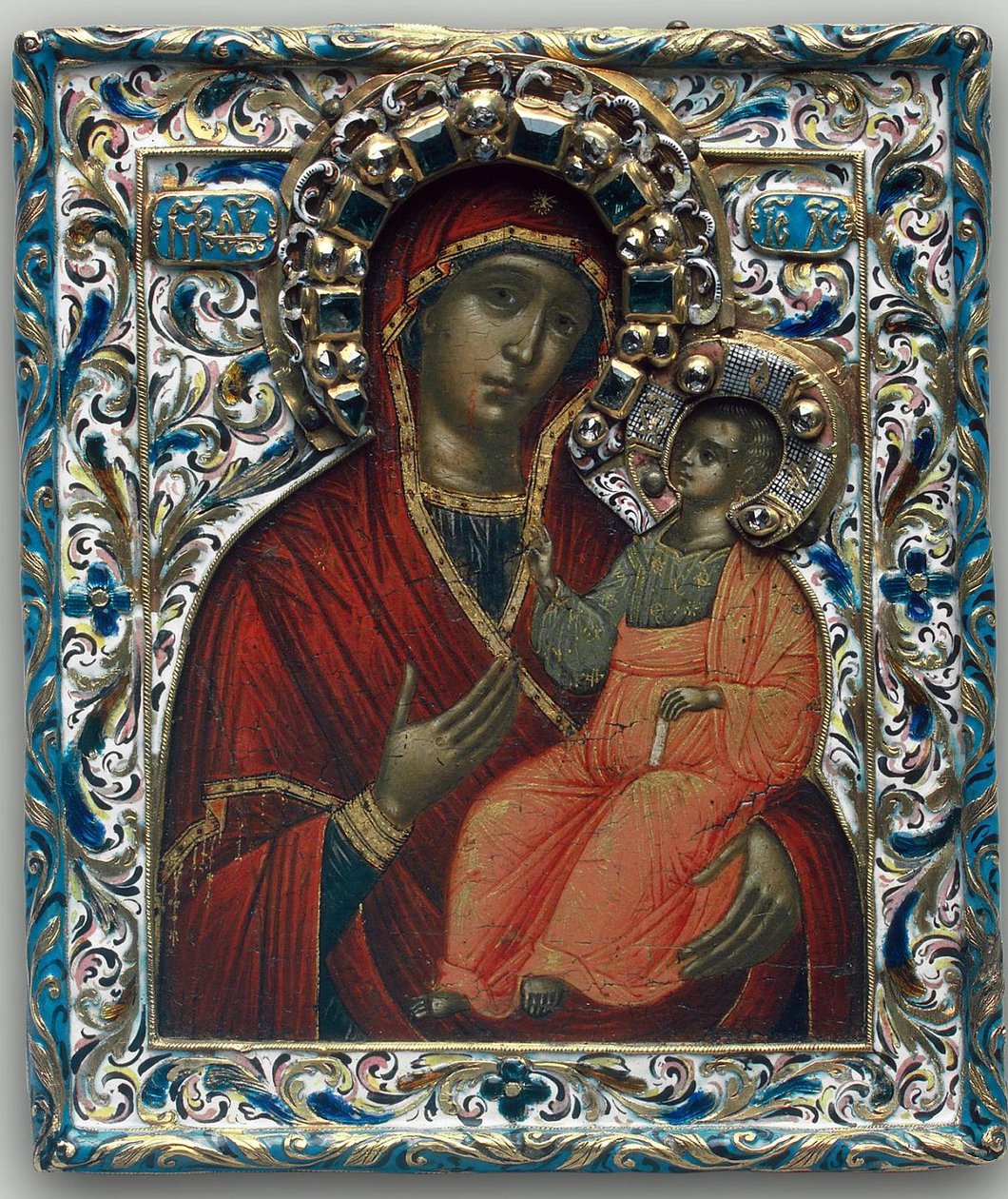 Tikhvin Theotokos, 17. yüzyılın sonu by Anonymous Russian icon painter