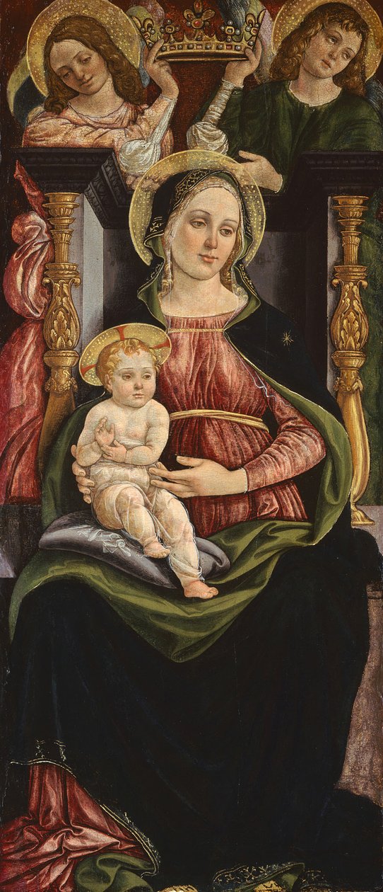 Bakire ve Çocuk, Taç Tutan İki Melekle Enthroned, 150515. by Ansano Ciampanti