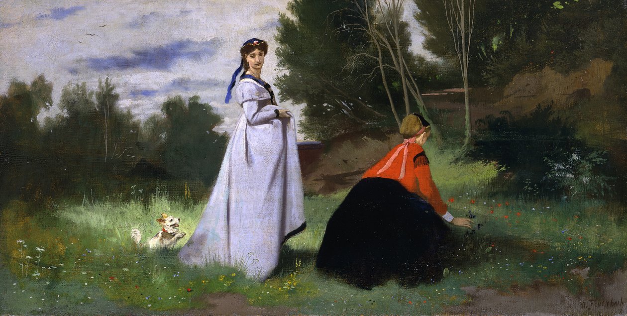 Bir manzarada iki bayan, 1867. by Anselm Feuerbach