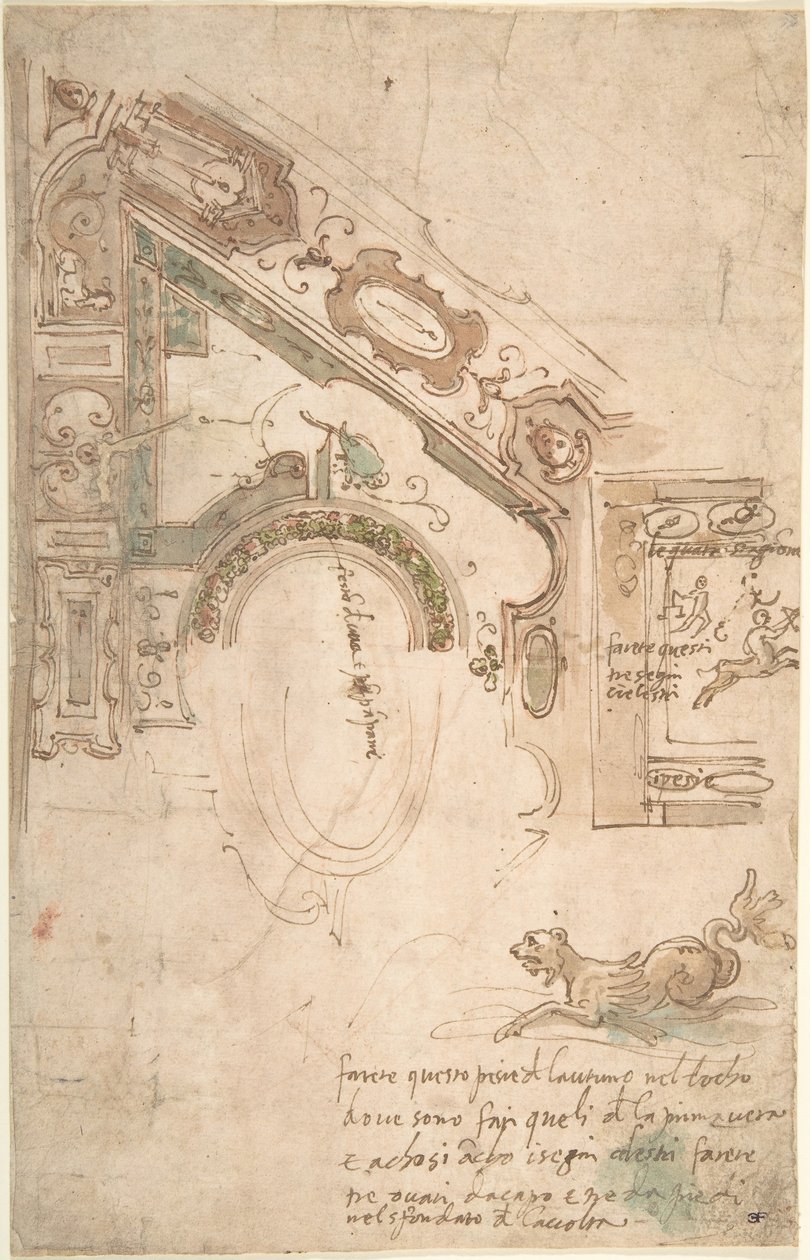 Kavisli Tavan için Çeyrek Planı, ca. 1561. by Antenore Ridolfi