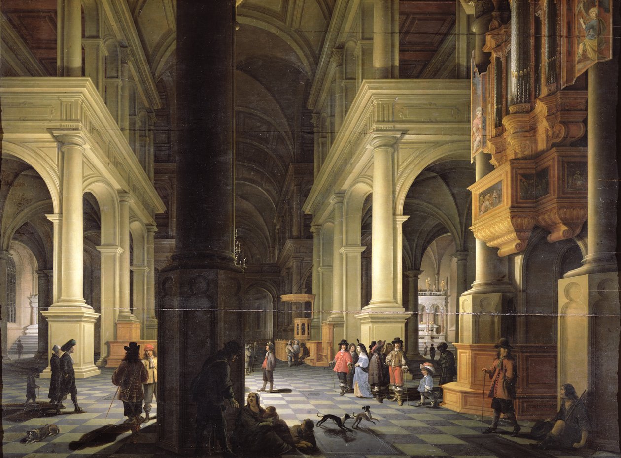 Bir Tapınağın İçi, 1652 by Anthonie Delorme