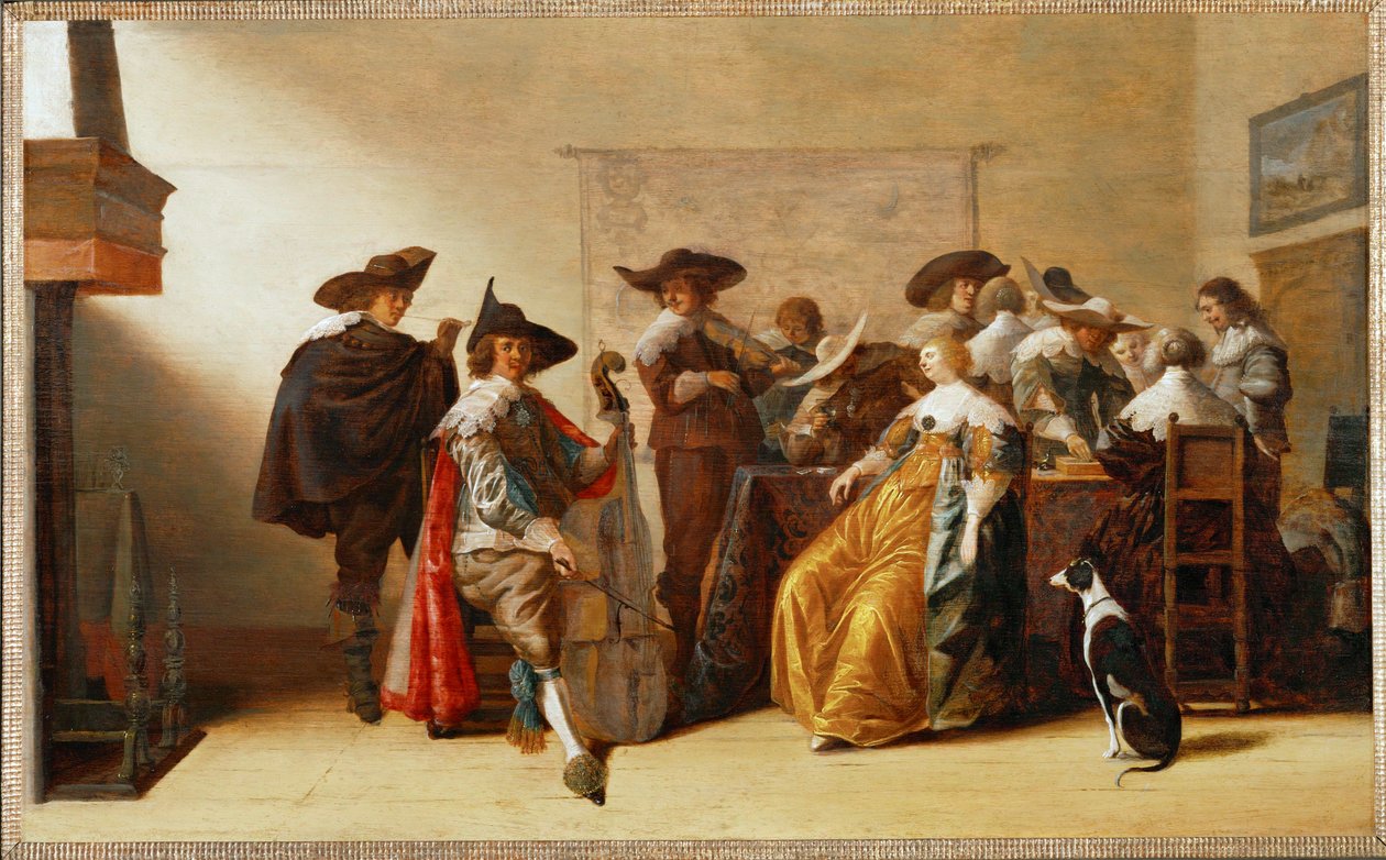 Toplum sahnesi (meşe ağacı üzerine boyama) by Anthonie (1601-73) Palamedesz