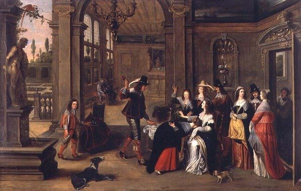 A Game of Forfeits (panelde yağlı boya) by Anthonie (circle of) Palamedesz