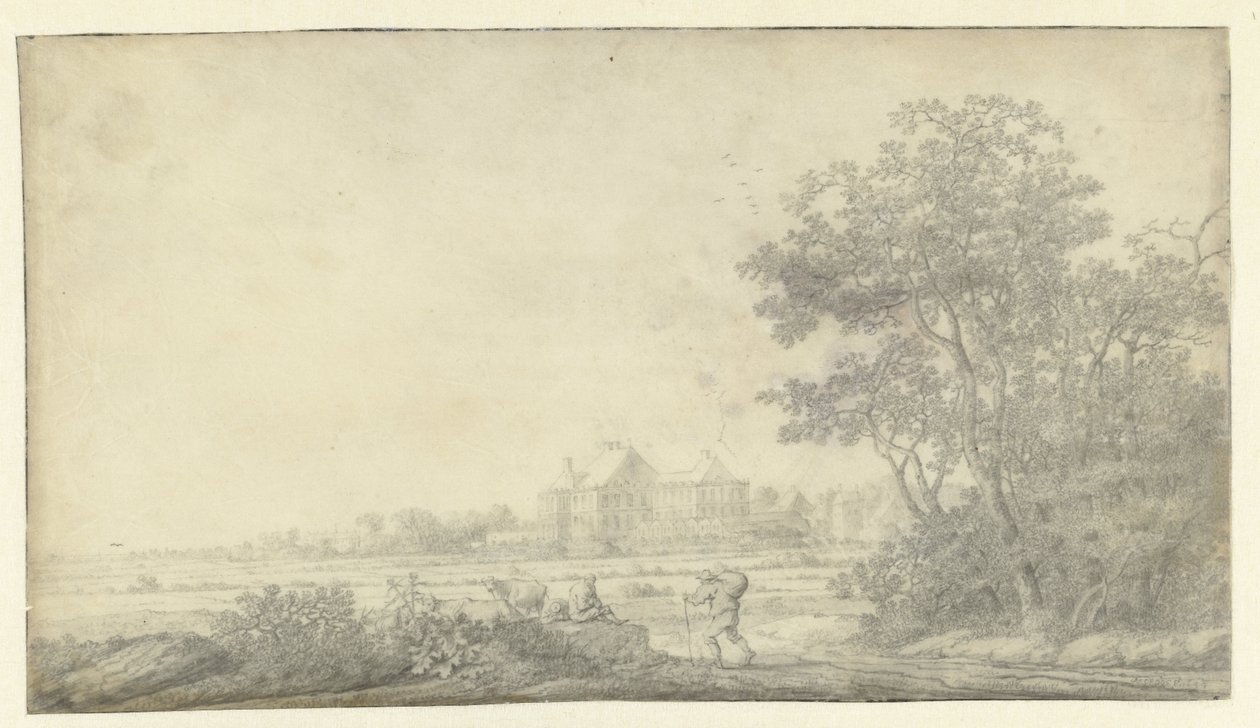 Doğudan Görülen Huis ter Nieuburch, Rijswijk'in görünümü by Anthonie Jansz. van der Croos