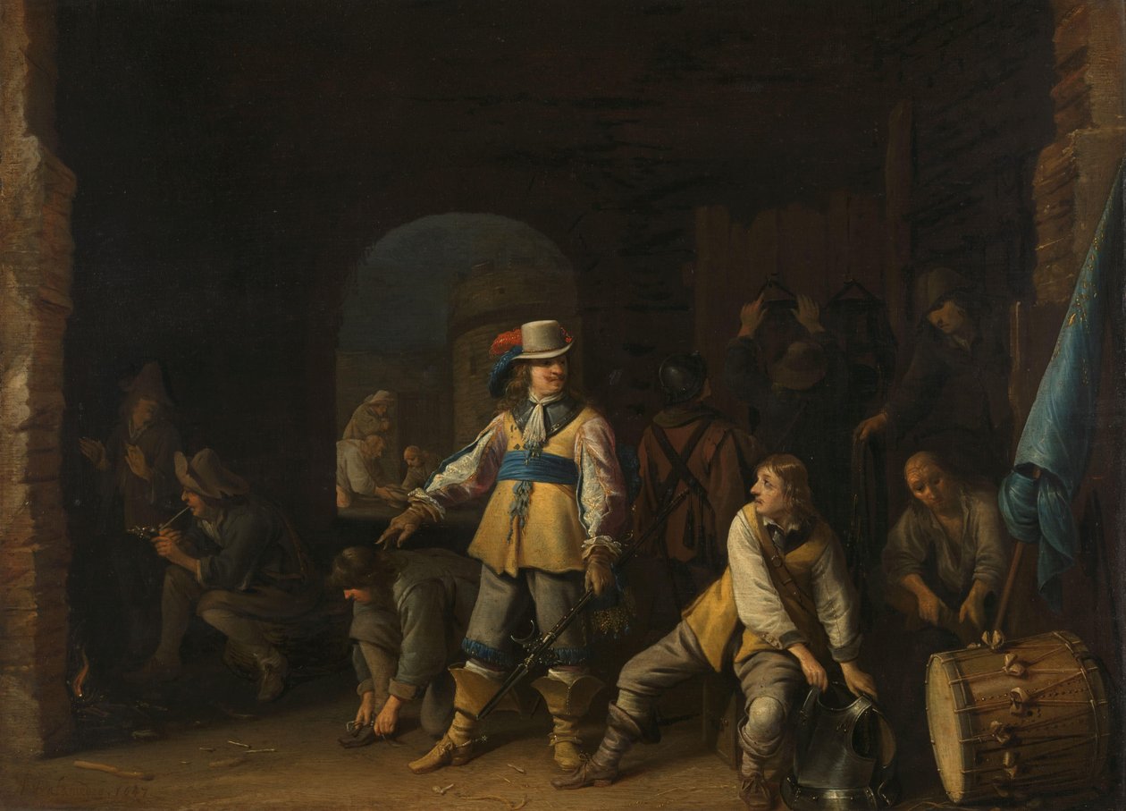 Bir Muhafız Odasındaki Askerler by Anthonie Palamedesz