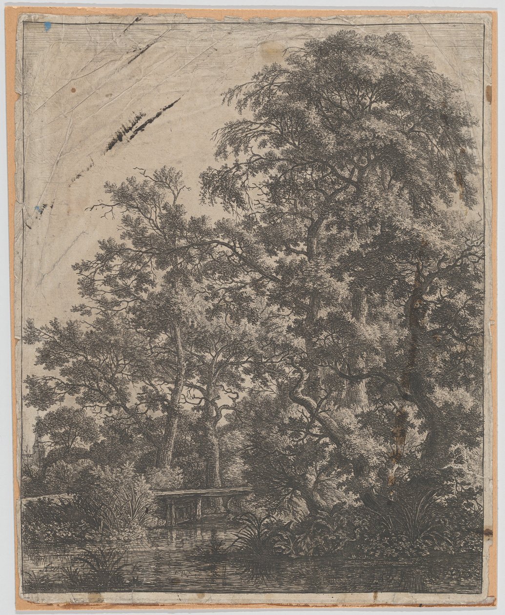 Bir Dere Üzerinde Küçük Bir Köprü, 17. yüzyıl. by Anthonie Waterloo