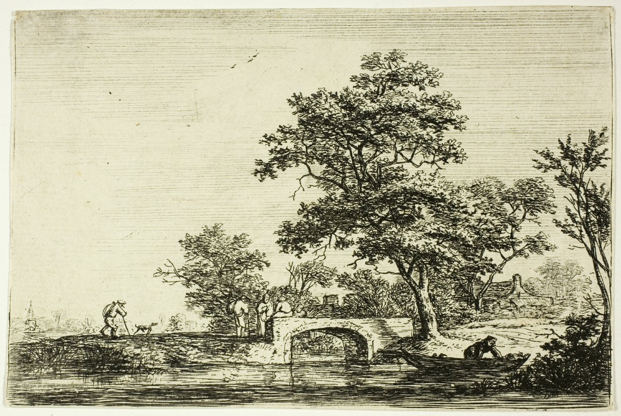 Taş Köprüde Dört Adam by Anthonie Waterloo